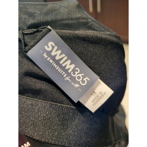 New Swim 365 Swimsuits For All Blue Black 1pc Swimsuit Sz 18 - Picture 7 of 9